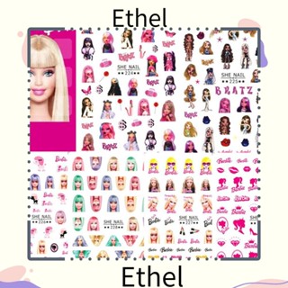 Ethel1 สติกเกอร์ติดเล็บ ลายการ์ตูนบาร์บี้ เจ้าหญิง ของขวัญ สําหรับตกแต่งเล็บ DIY