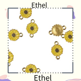 Ethel1 จี้รูปดอกทานตะวัน ดอกเดซี่ โลหะผสม สีเหลือง สําหรับทําเครื่องประดับ งานฝีมือ DIY 10 ชิ้น 10 ชิ้น