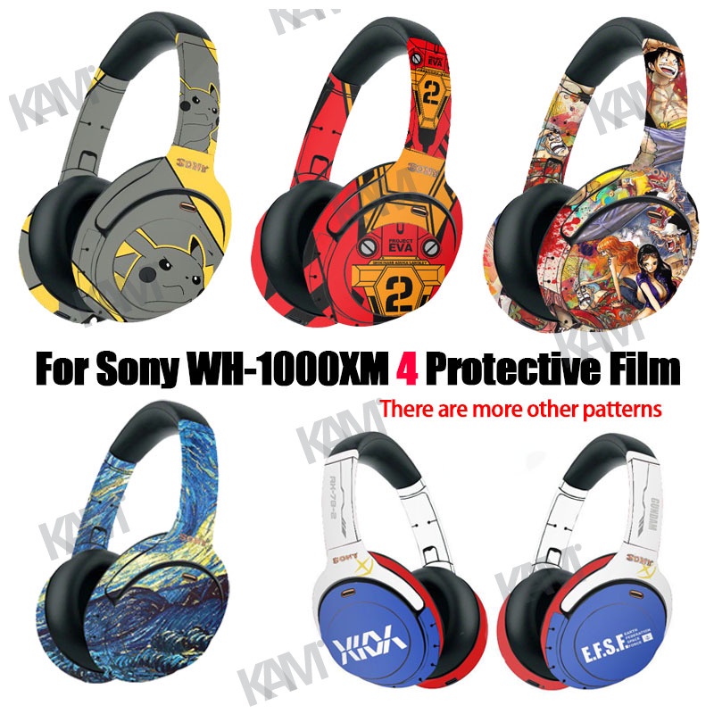 Kam สติกเกอร์ฟิล์ม PVC ผิวด้าน กันลื่น กันรอยขีดข่วน ลายการ์ตูน สําหรับหูฟัง Sony WH-1000XM4