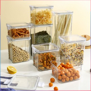 460ml-1800ml Kitchen Canister Airtight Snack Food Keep Fresh Clear Sealed Storage Box Cans Tank Jar Organizer (twinkle.th)