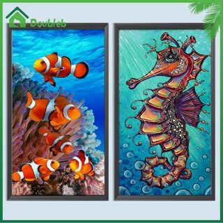 【Doub X ✮】ภาพวาดปักเพชร ทรงกลม ลายทะเล 5D DIY สําหรับตกแต่งบ้าน ✮