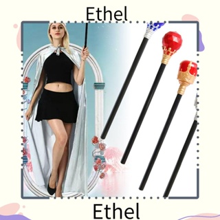 Ethel1 พร็อพไม้เท้าเจ้าชายเจ้าหญิง ราชินีราชินี พลาสติก สีแดง ฟ้า ทนทาน สําหรับแต่งคอสเพลย์ ปาร์ตี้ฮาโลวีน