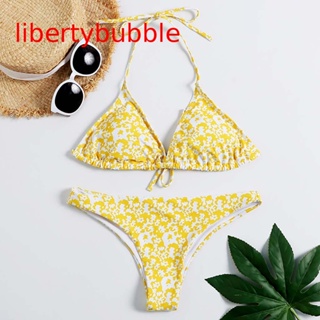 【libertybubbler】ชุดว่ายน้ําบิกินี่ ลายเสือดาว สองชิ้น สําหรับผู้หญิง