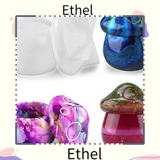 Ethel1 แม่พิมพ์ซิลิโคนเรซิ่น รูปเห็ด พร้อมฝาปิด สีขาว สําหรับทําเทียน ตกแต่งบ้าน