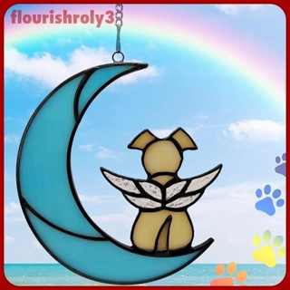 [Flourish] โมบายแขวนหน้าต่าง รูปสุนัขบนดวงจันทร์ สําหรับตกแต่งบ้าน ห้องนอน