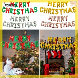 Forever ลูกโป่งเป่าลม ลายตัวอักษร Merry Christmas สําหรับตกแต่งปาร์ตี้คริสต์มาส