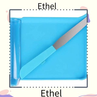 Ethel1 ถาดนับยา พลาสติก ABS สีฟ้า พร้อมไม้พาย ออกแบบตามสรีรศาสตร์|ใช้