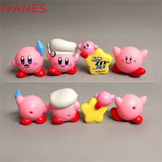 Ivanes ตุ๊กตาฟิกเกอร์ Kirby Kirby สีชมพู สําหรับตกแต่งคริสต์มาส DIY