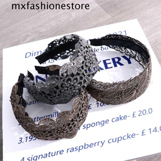 Mxfashione ที่คาดผม ผ้าเรยอน ปักลายดอกไม้ กันลื่น สไตล์วินเทจ สําหรับผู้หญิง