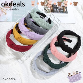 Okdeals ที่คาดศีรษะ ผ้าถัก ประดับโบว์