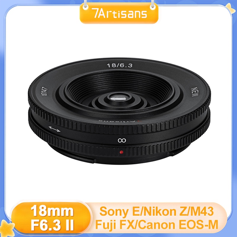 【มีสินค้า】7Artisans 18mm F6.3 Mark II บางเฉียบ APS-C แมนวลโฟกัสเลนส์นายกรัฐมนตรีสําหรับ Sony Fuji XF