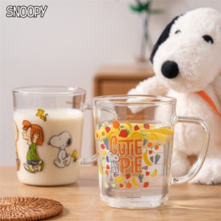 [Snoopy] แก้วนม พร้อมหลอดดูดน้ํา เข้าไมโครเวฟได้