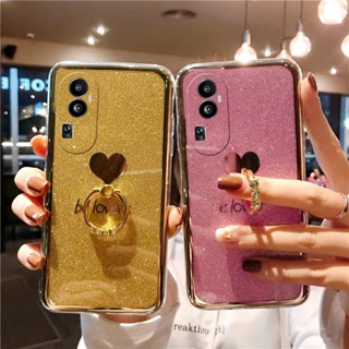 เคสโทรศัพท์มือถือ ลายกลิตเตอร์ พร้อมแหวนขาตั้ง สําหรับ OPPO Reno10 Pro Plus Pro+ 5G