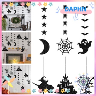 Daphs แบนเนอร์แขวนตกแต่งปาร์ตี้ฮาโลวีน ลายผีกะโหลก สําหรับแขวนประตูบ้าน