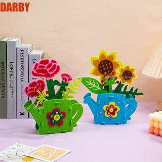 Darby ของเล่นกระถางดอกไม้ ดอกทิวลิป ดอกพลัม ผ้าไม่ทอ DIY สําหรับเด็กอนุบาล