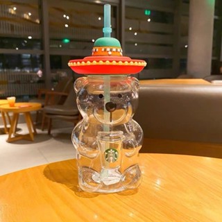 Starbucks แก้วน้ํา ลายหมีน่ารัก พร้อมหลอดดูด 503 มล. สําหรับเด็กผู้หญิง
