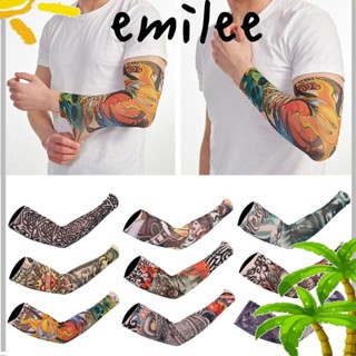 EMILEE ใหม่ ปลอกแขน ลายดอกไม้ ระบายความร้อน สําหรับเล่นกีฬา บาสเก็ตบอล วิ่ง กลางแจ้ง