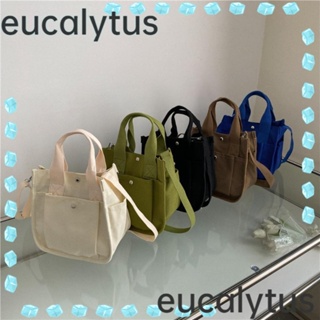 Eucalytus1 กระเป๋าถือ กระเป๋าสะพายไหล่ ทรงโท้ท สีพื้น แฟชั่นเรียบง่าย สําหรับสตรี