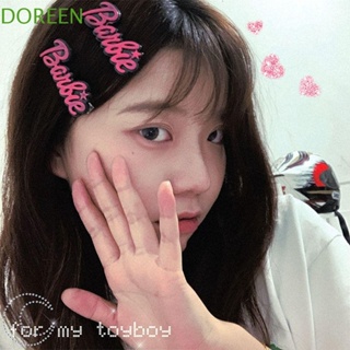 Doreen กิ๊บติดผม อัลลอย ลายตัวอักษร Y2k แฟชั่นสไตล์เกาหลี สําหรับตุ๊กตาบาร์บี้