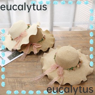 Eucalytus1 หมวกฟางปีกกว้าง ฤดูร้อน สําหรับผู้หญิง