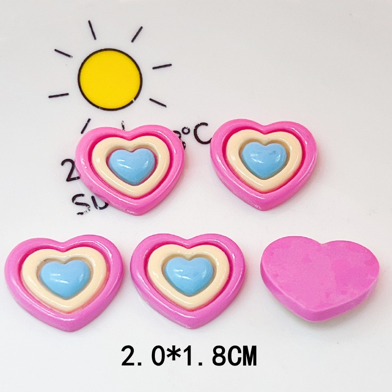 [2 #] Jibbitz Crocs แซนวิชสามชั้น แวววาว หัวใจ สีมาการอง กิ๊บติดผม คลิป เชือกรัดผม ครีม ยาง เคสโทรศัพท์ อุปกรณ์เรซิน รองเท้า หัวเข็มขัด อุปกรณ์เสริม QP - รูปที่ 2