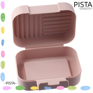 Pista กล่องใส่สบู่พลาสติก แบบพกพา สีชมพู ฟ้า เขียว สําหรับเดินทาง 3 ชิ้น 3 แพ็ค