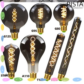 Pista หลอดไฟ Edison E27 220V เคลือบไฟฟ้า สีเทา สไตล์วินเทจย้อนยุค