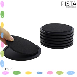 Pista แผ่นรองแก้วเครื่องดื่ม ซิลิโคน สีดํา เส้นผ่าศูนย์กลาง 4 นิ้ว ถอดออกได้ สําหรับโต๊ะทุกประเภท