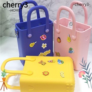 Cherry3 กระเป๋าถือ PVC ลายจุด ความจุเยอะ ขนาดเล็ก เหมาะกับเดินชายหาด แฟชั่นสําหรับนักเรียน