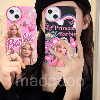 Casing Redmi Note 11S 11 10s 10 Pro 9 8 10C 10A 9C 9S 9A 6A 5A POCO M3 X3 M4 Pro 4G F5 5G NFC K40S Barbie Princess Rainbow Fine Hole Airbag Shockproof Wave Edge Phone Case 1BW 85