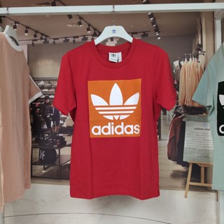 Adidas Originals เสื้อยืดลําลอง ผ้าฝ้าย แขนสั้น คอกลม พิมพ์ลายโลโก้ ขนาดใหญ่ สําหรับผู้ชาย และผู้หญิง เหมาะกับการเล่นกีฬา