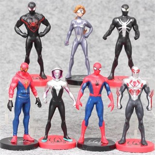 ตุ๊กตาฟิกเกอร์ Spider-Man Heroes Return Venom Gwen 7 แบบ พร้อมฐาน ขนาด 9 ซม. สําหรับตกแต่ง