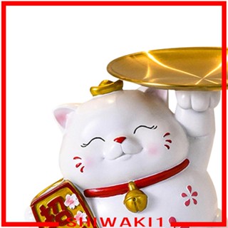[Shiwaki1] รูปปั้นแมว ขนาดเล็ก พร้อมถาด