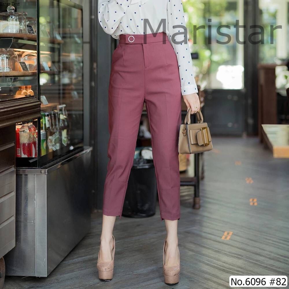 Maristar Brand กางเกงขา9ส่วน  รุ่น 6096 ผ้าSpandex คุณภาพตัดเย็บเกรดห้าง