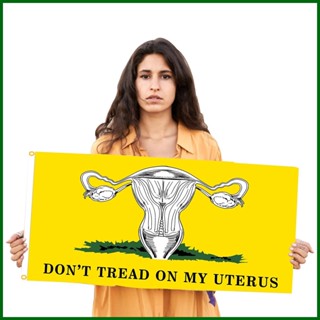 ธงคู่ ลาย Dont Treat On My Uterus Flag 3x5 Ft Dont Treat On My Uterus Feminist สําหรับกลางแจ้ง