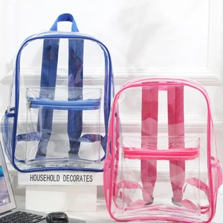 IBSUNSTORE กระเป๋าเป้สะพายหลัง PVC ขนาดใหญ่ แบบโปร่งใสสำหรับการเดินทาง และกีฬากลางแจ้ง