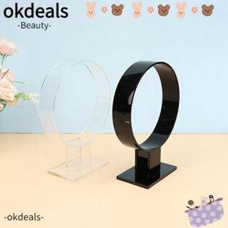 Okdeals ชั้นวางที่คาดผมอะคริลิค แบบใส สีดํา สไตล์มินิมอล