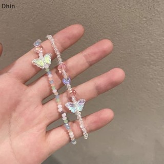 [Dhin] สร้อยข้อมือลูกปัดอะคริลิค รูปผีเสื้อ ดอกไม้น่ารัก เข้ากับทุกการแต่งกาย สําหรับผู้หญิง COD