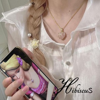 Hibiscus-barbie สร้อยคอ จี้รูปหัวใจ สีชมพู สัญลักษณ์มิตรภาพ