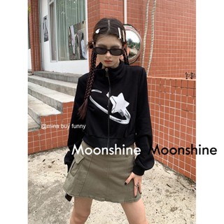 Moon  เสื้อกันหนาว เสื้อคลุม ย้อนยุคในอเมริกา oversize 2023 NEW AG081017 Stylish ins Chic Korean Style A28J15G 36Z230909