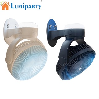 Lumiparty พัดลมหมุนเวียนอากาศ แบบติดผนัง พร้อมโคมไฟ Led รีโมตคอนโทรล แบบพกพา สําหรับตั้งแคมป์ เพดาน กลางแจ้ง