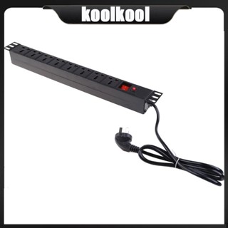 Kool รางปลั๊กไฟ โลหะ 1U PDU 250V 10A พร้อมช่องเสียบ 8 ช่อง สําหรับโต๊ะเครื่องแป้ง โต๊ะทํางาน