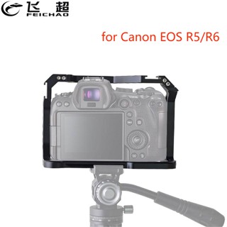 Feichao กรงกล้อง โลหะผสมอลูมิเนียม สําหรับ Canon EOS R5 R6 DSLR Stabilizer พร้อมสกรู 1/4 3/8