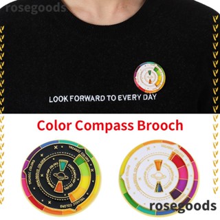 Rosegoods1 สี เข็มทิศ เข็มกลัด แปลกใหม่ กระเป๋า อุปกรณ์ตกแต่งเสื้อผ้า หมุดเคลือบ