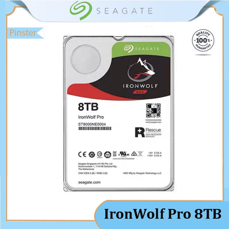 Seagate IronWolf Pro 8TB ST8000NE004 SATA 6Gb/s 7200RPM 8TB 3.5 นิ้ว HDD