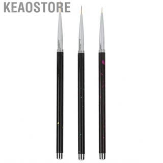 Keaostore 3PCS Nail Art Liner Brushes UV Gel Painting Acrylic Design Nylon Brush