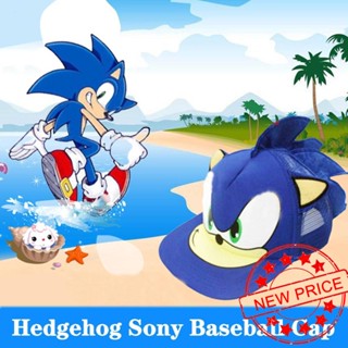 หมวกเบสบอล ผ้าตาข่าย ลายการ์ตูนโซนิค The Hedgehog สีฟ้า สําหรับเด็ก P6V2