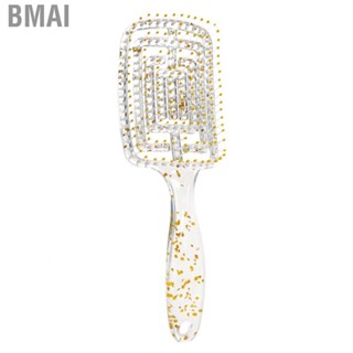 Bmai Vent  Brush  Hollow Curved Styling Transparent Glitter Hair for Salon