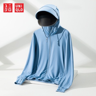 Uniqlo เสื้อแจ็กเก็ต กันลม มีฮู้ด ป้องกันแดด แฟชั่นฤดูร้อน สําหรับผู้ชาย Upf50+