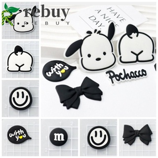 Rebuy แผ่นแพทช์ รูปตุ๊กตา Pochacco 3D สําหรับตกแต่งเครื่องประดับ กิ๊บติดผม DIY 5 ชิ้น